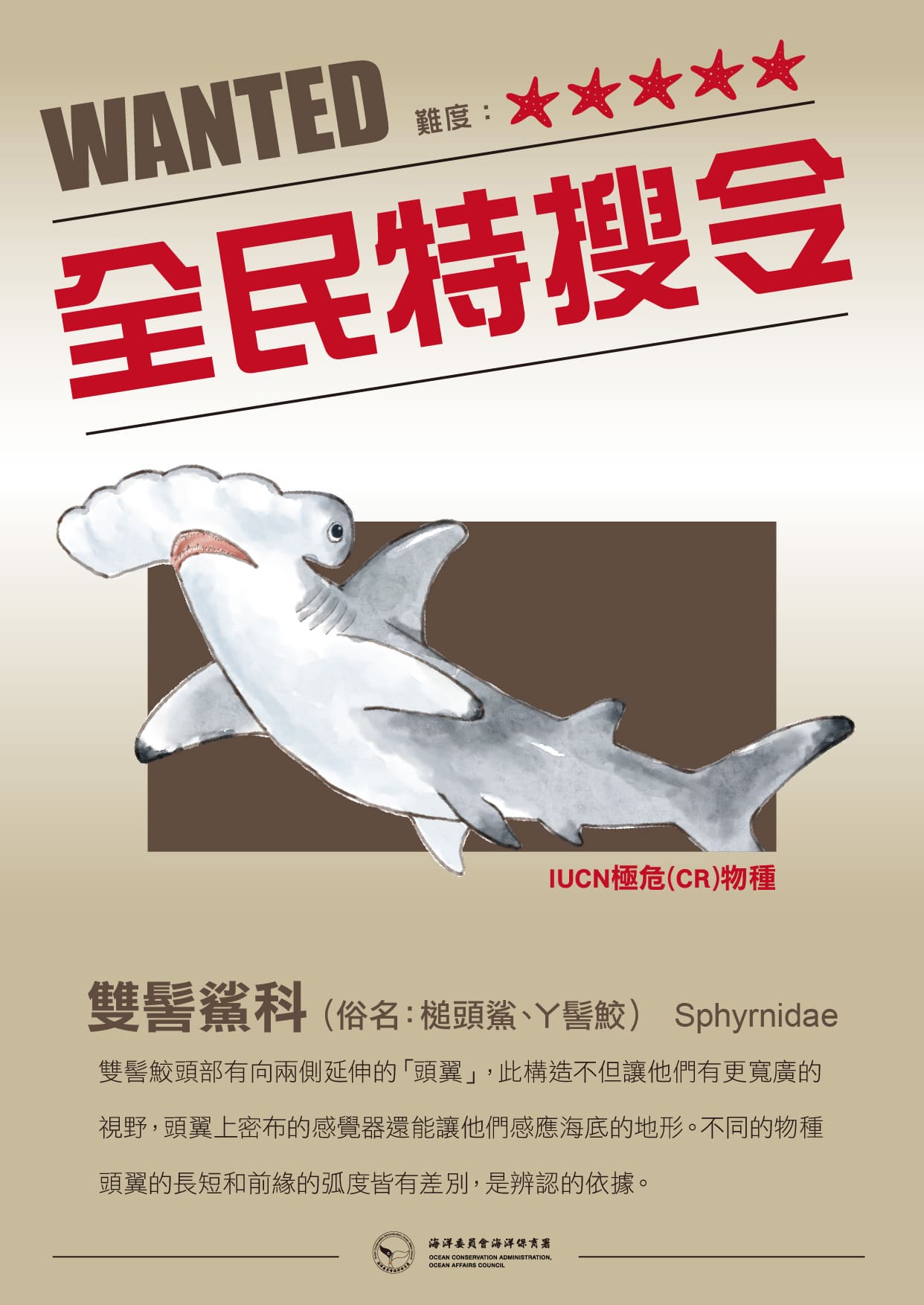 生物懸賞 0218 雙髻鯊科 海洋保育署 海洋關注物種目擊回報推廣計畫